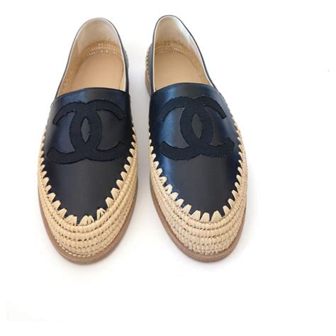 chanel espadrilles leather|chanel espadrilles neiman marcus.